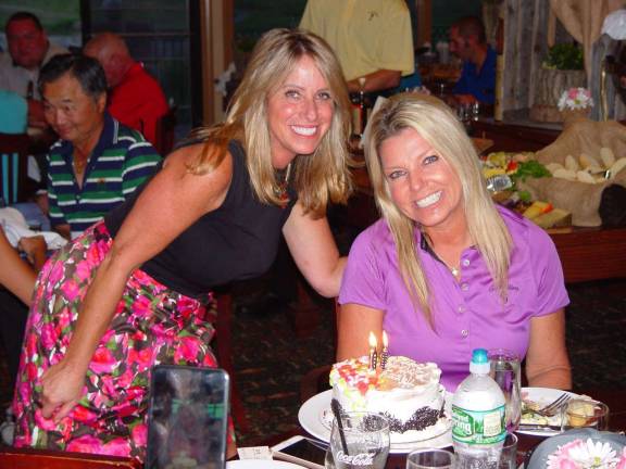 Scotch, cigar, and golf at Ballyowen Golfer Nancy Casazza celebrates her birthday with a few friends at the Balvenie Hickory & Scotch Tournament
