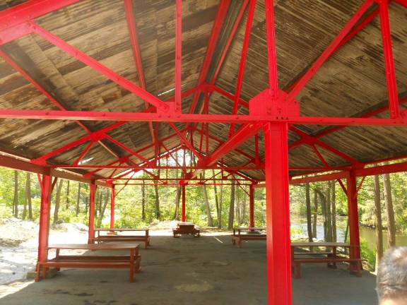 Prospective Eagle Scout cleans up pavilion The pavilion is shown after the project.
