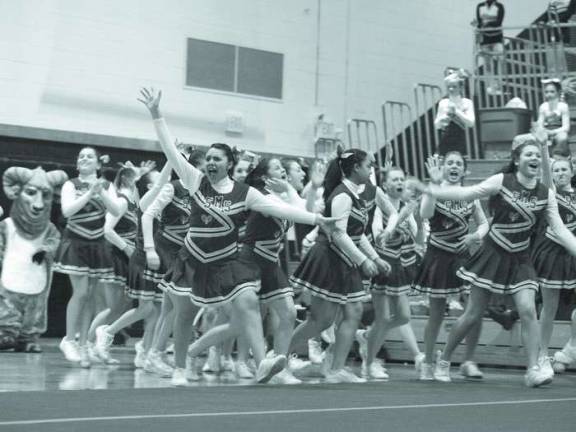 Sussex County teams garner awards at cheer compeition Photo by George LeRoy Hunter The Sussex Middle School cheerleaders arrive. The Rams won overall in all categories.