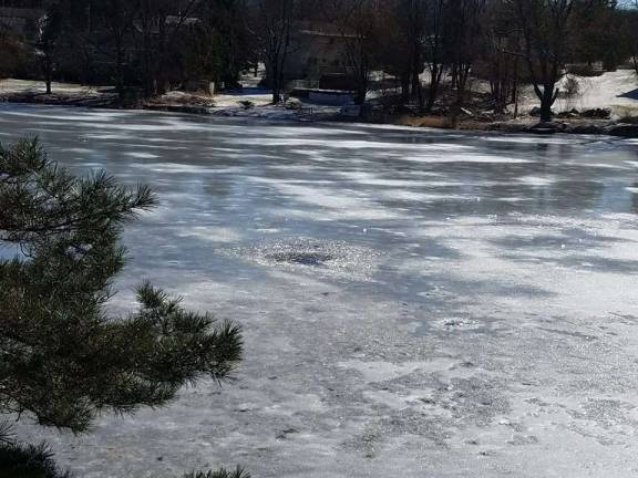 Photo courtesy of Vernon Police Vernon police released this photo on Facebook along with the warning to use caution whenon the ice.
