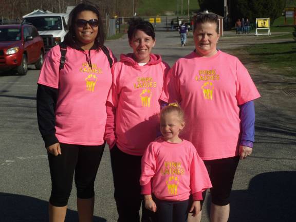 Walking for premature babies The Pink Ladies team from Barn Hill Care Center in Newton. From left: Crystal McCants of Branchville, Sandy Henderson of Branchville, Aliyah Correy, 5, of Wantage and Helen Washburn of Wantage.