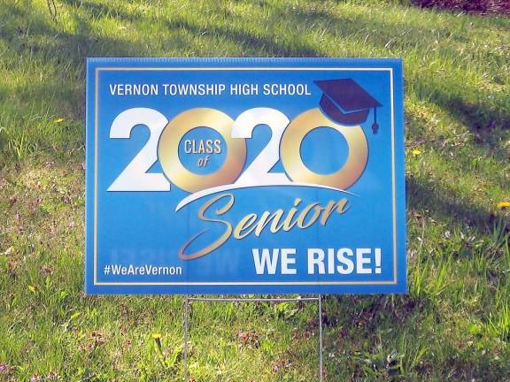 Vernon Township senior class signs have sprung up around town to honor the Class of 2020.