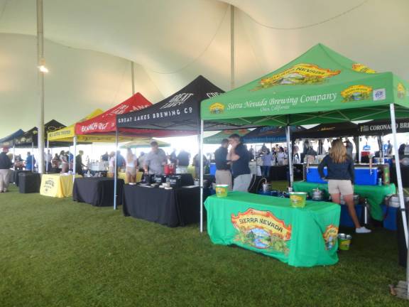 Several breweries set up shop under the giant tent.