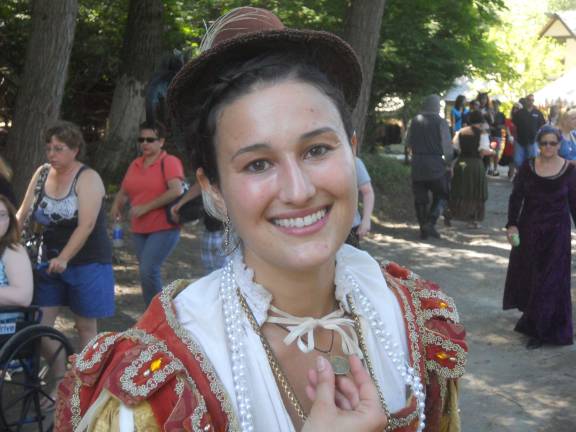 Local fulfills dream to perform at the Renaissance Faire Photos by Mark Vanderhelm Hampton Township native, Lena Chilingerian, shows off her lucky coin, which she won at the Renaissance Faire in a costume contest when she was two years old.