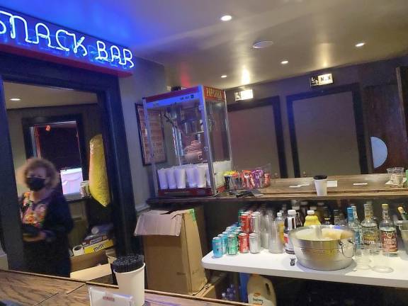 The bar in the newly renovated Milford Theater (Photo by Marilyn Rosenthal)