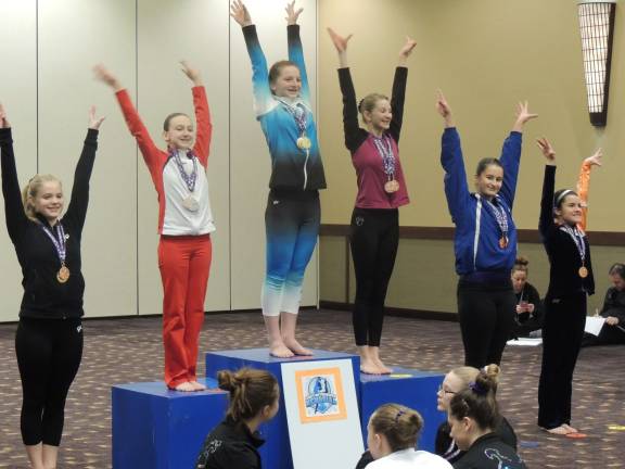 Morgan Witt of Newton was fifth place for the balance beam for the Gold level.