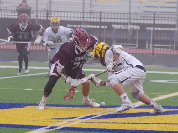 Jefferson tops Verona in lacrosse Verona's Michael Stanisci and Jefferson's Hunter Cronk engage in a face-off.