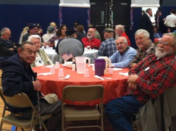 Franklin church holds annual dinner, service to honor area veterans Veterans enjoy their meal and evening.