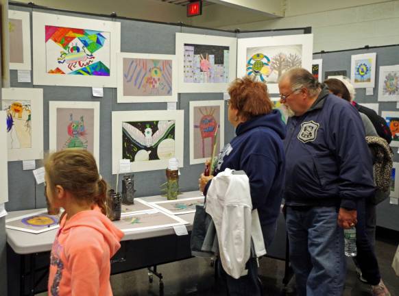 The show must go on Student artwork was on display everywhere and included drawings, paintings, sculptures, and photographs.