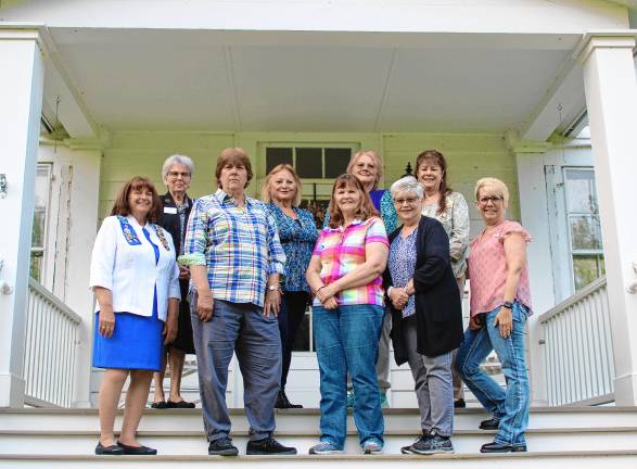 New officers of DAR chapter <b>In front row, from left, are Kathy Weakland, Jennifer Brylinski, Janet Woudenberg, Jana Ettinger and Lisaann VanBlarcom Permunian. In back row, from left, are Elizabeth Manzi, Joanne Hoffman, Helen Lombaerde and Bonnie Matthews. (Photo provided)</b>