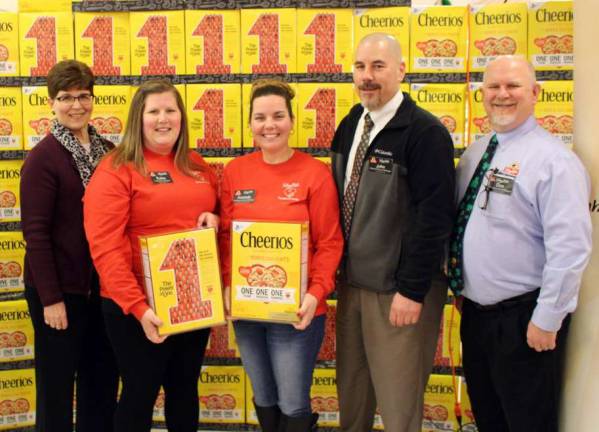 Cathie Miller, Consumer Affairs Coordinator; Robin Harvey and Amanda Pierce, Partners in Caring Captains; John DeCarlo, Newton Store Manager; and Don Morgan, Assistant Store Manager.