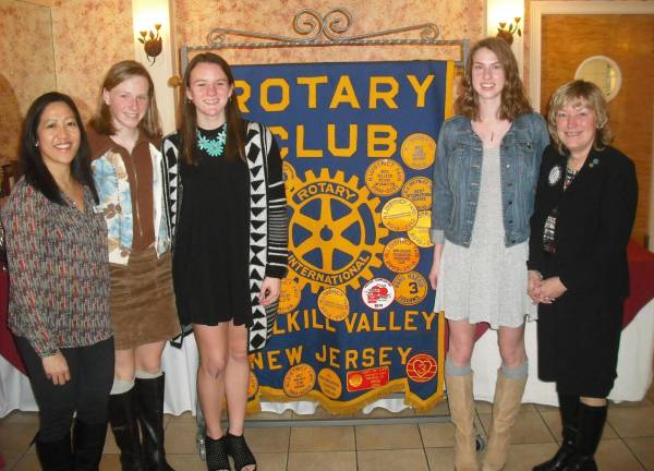 The Wallkill Valley Rotary Club hosted the Scholar Athletes from area schools. President Karen McDougall, far right, with Dakota Voitcu from High Point, Victoria Gonzalez from Vernon, Randi Lyn Hornyak from Wallkill, and Eleanor Young from Pass It Along. The club meets Thursdays from 12-1:30 p.m. at Tonys Pizza, Rt. 94, Hardyston. For information on the club, call Mary Ann at 973-875-9518.
