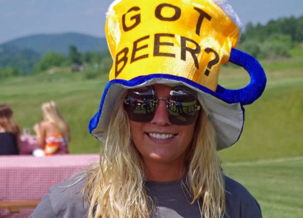 Crystal Springs Beer Fest brings together the best of two worlds Amanda Rea of Vernon sports a hat that says it all.