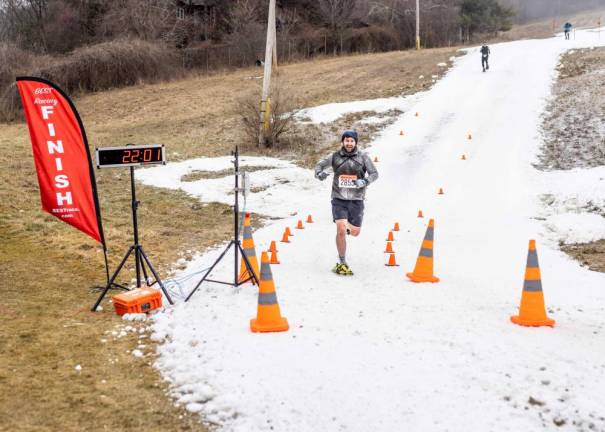 Matthew Moran, 32, of Bloomingdale was the overall winner of the Viking Snowshoe Invasion race with a finish time of 22:01.