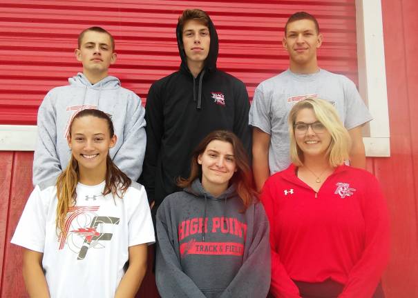 High Point track and field captains lead the way Back Row: Matt Dragon, Ryder Fox, Raekae Millan; Front Row: Tyra Wingle, Ashley Dixon, Madison Mueller