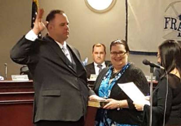 New Franklin police officers sworn in Newest Council Member, Stephan P. Zydon Jr. takes Oath of Office.