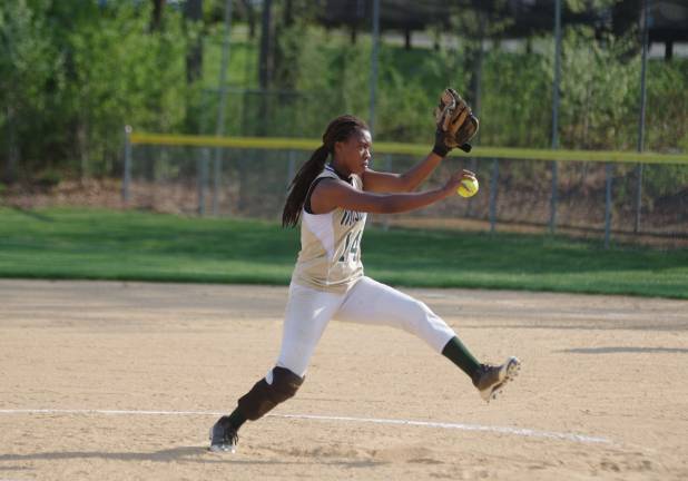 Sussex Tech pitcher Alicia Martin-Conyers threw for five innings.