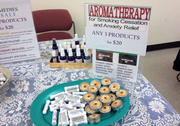 In addition to the speakers, a health fair area was set up including this booth that featured all sorts of aromatherapy options to help with recovery.