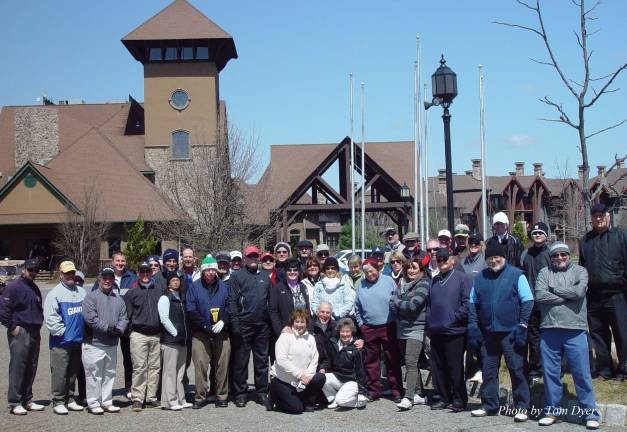 Photo by John T. Whiting Neither snow nor sleet could deter this group of Crystal Springs Golf Resort Members from competing in the 1st Member Tournament.