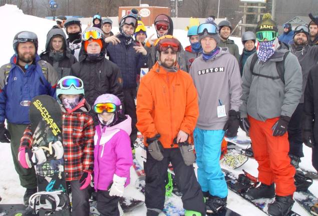 Mountain Creek opens for season Aidan Hague and family Reilly, Kaelen, Karlly join riders Eddie Murray, Justin Lamert, James Neebling and Joe Bellotti in line for the opening of the lift at Mountain Creek South
