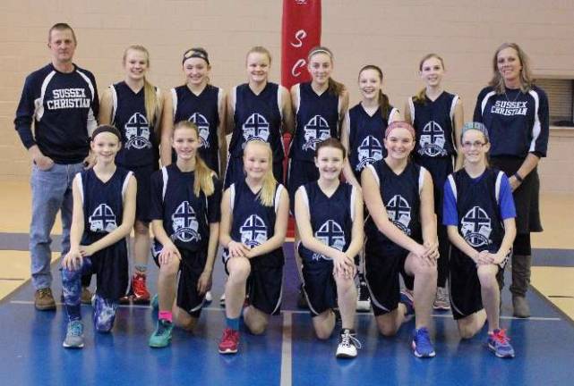 The Sussex Christian School's JV Girls' Basketball team had a record of 10 - 0 this year.