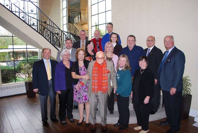RoNetco Supermarkets honor ShopRite staffers at Perona Farms Celebrating 25 Years Front Row: David P. Romano (Vice President & CFO); Karen Quist (Wantage); Dalia Fane (Mt. Arlington); Dominick V. Romano (President & CEO); Joann Kinney (Great Meadows); Pamela Belott (Franklin); Hank Ramberger (General Manager). 2nd Row: Thomas Berrigan (Ogdensburg); Diane Witzl (Blakeslee, PA); Debra Cheng (Franklin); Larry Hill (Newton); Dominick J. Romano (Vice President, COO). 3rd Row: Vic Pocorobba (Scotch Plains), Steven Kelly (Lafayette), Edward DeJong (Landing), and Jennifer Milling (Budd Lake)