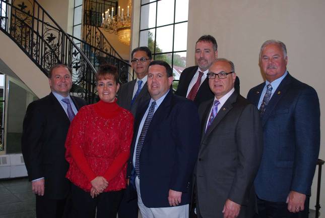 RoNetco Supermarkets honors longtime associates 30-year honorees by RoNetco Supermarkets are: back from left, Pedro Torres, Scott Mason; front, from left, David P. Romano, Vice President & C.F.O.,honorees Virgnia Yaple and Robert Penna, and Dominick J. Romano, Vice President & C.O.O., Hank Ramberger, general manager.