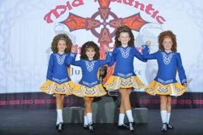 Under 12, 4 Hand Team 46th place out of 120 teams 2014 Mid-Atlantic Oireachtas. Pictured from left: Aylia Mahon, Sydney Brief, Erin Huber and Jolie Parisi .