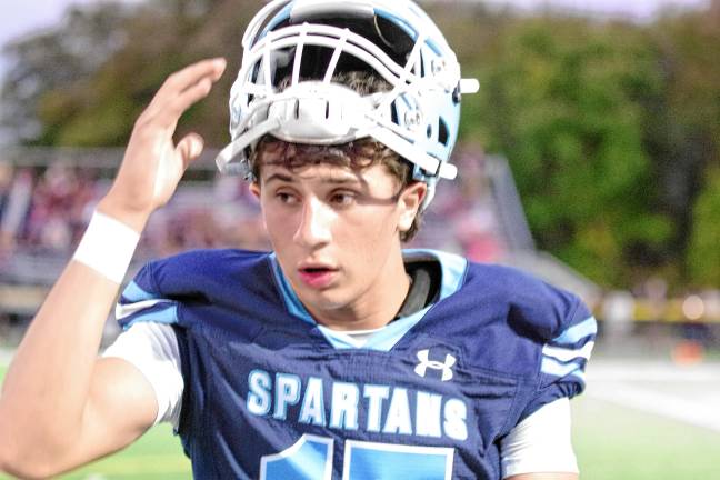 High Point remains undefeated <b>Sparta quarterback Shane Hoover up close. He passed for 253 yards.</b>