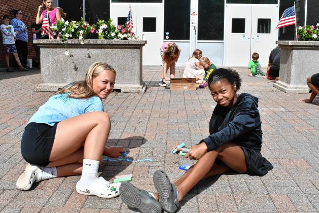 Photos: Chalk the Walk in Ogdensburg Dallas Klein and Cattleya Richardson.