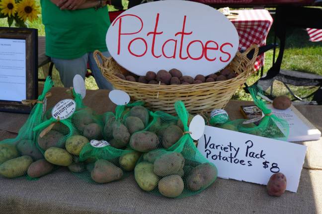 Organic potatoes were for sale from Nedeca Castle Farm of Ogdensburg.