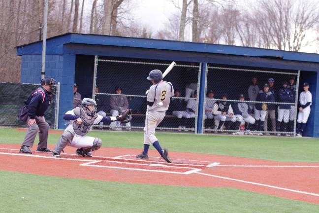 Jefferson batter Matt Gonzales hit by a pitch