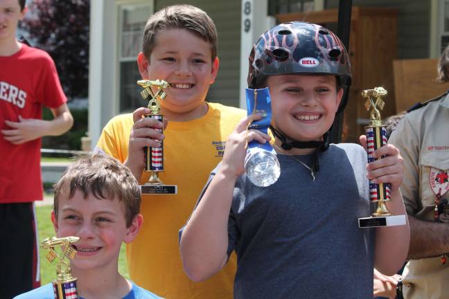 Winners were: Cooper Weeks, Pack 90; Christopher G.,Pack 298 and Anthony P., Pack 298 and first place winner