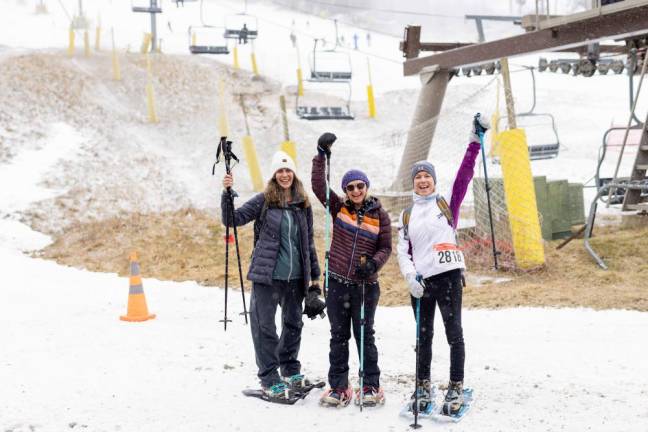 The top three female racers were, from left, Jennifer Rech, Melissa Kirz and Jodi Conklin. Kirz was the first woman to cross the finish line with a time of 41:04.