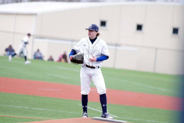 Pope John's Trevor Backman on the mound