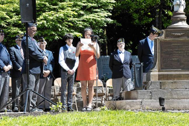 Photos: Memorial Day Parade in Franklin Lucia Castro reads the poem ‘In Flanders Field.’
