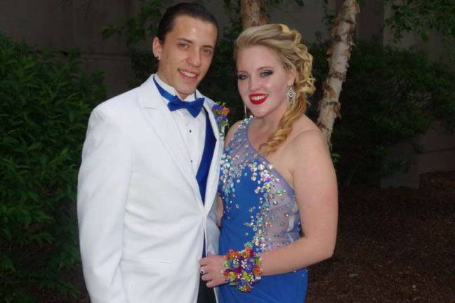 Sussex Tech prom goers Benjamin Schmick and Julia Luchetti.