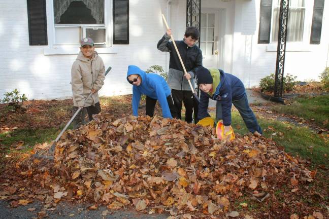 Cub Scouts rake Franklin Samaritan Inn Cub Scouts rake Franklin Samaritan Inn