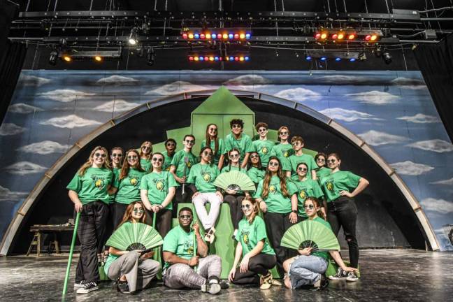 ‘The Wizard of Oz’ cast poses onstage at Wallkill Valley Regional High School.