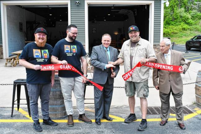 From left are Sean Stampfl, Jonathan Fernandez, Mayor Anthony Rossi, Tom Troncone and Township Council president Patrick Rizzuto.
