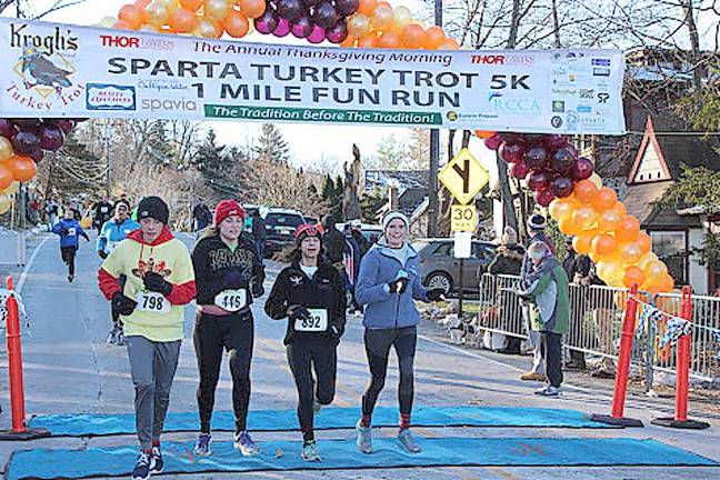 Krogh's Turkey Trot registration now open Last year's Turkey Trot finish line. This year's Turkey Trot takes place on Nov. 28, 2019. The One-Mile Fun Run starts at 8:15 a.m. and the 5K begins at 8:45 a.m. Both routes kick off in White Deer Plaza and follow East Shore Trail alongside Lake Mohawk. Each registered participant will receive a goody bag while supplies last.
