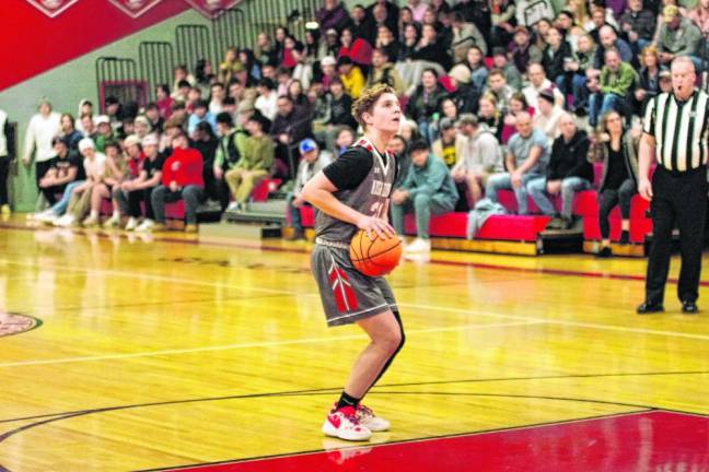 High Point's Brayden Franko focuses on the foul line. He scored 20 points.