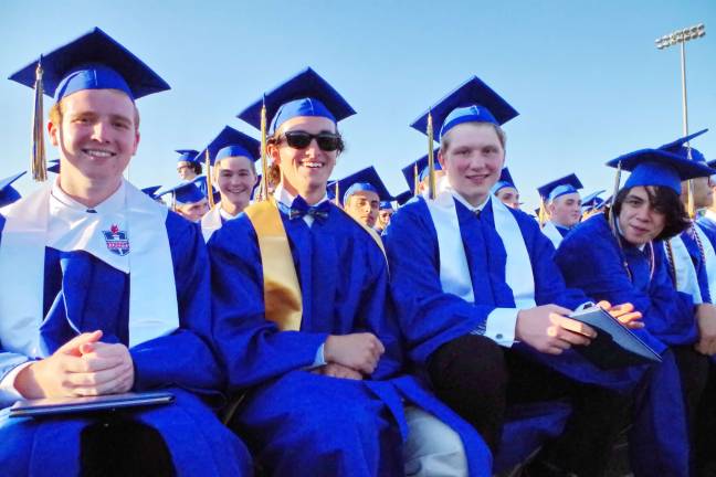 Vernon graduates ready to take on the world Vernon Township High School graduates front row from left are Benjamin Anderson, Samuel Woods, Jack Grosser and Rogelio Hernandez.