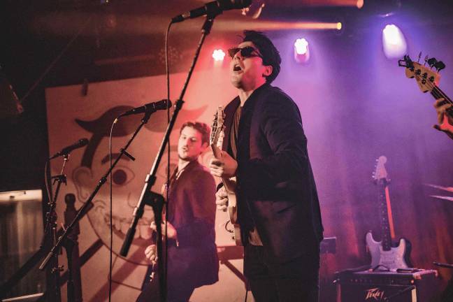 Lots of live music and some on vinyl <b>Power-pop duo the dt’s performs Friday night at Krogh’s Restaurant & Brew Pub in Sparta. (Photo by Kenny Bieber)</b>