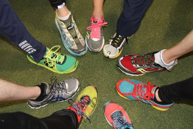Local runners are Boston bound Photo by Amy Cilli Team Eastern sneakers.