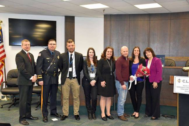 Sussex County anti-drug program celebrates its first anniversary The C.L.E.A.R. team, from left: Prosecutor Koch, Chief Richards, recovery coaches Chris Ogar, Kelly LaBar, Regina Hannapple, Chris Ennis and., Katie Calvacca, and ED Becky Carlson