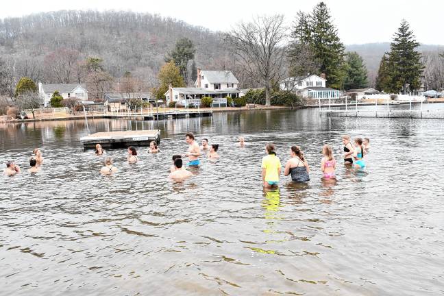 Photos: Polar Plunge in Byram About two dozen people take part in the annual Polar Plunge at Lake Lackawanna Beach in Stanhope on Sunday, March 16. It had been postponed from Feb. 16. (Photos by Maria Kovic)