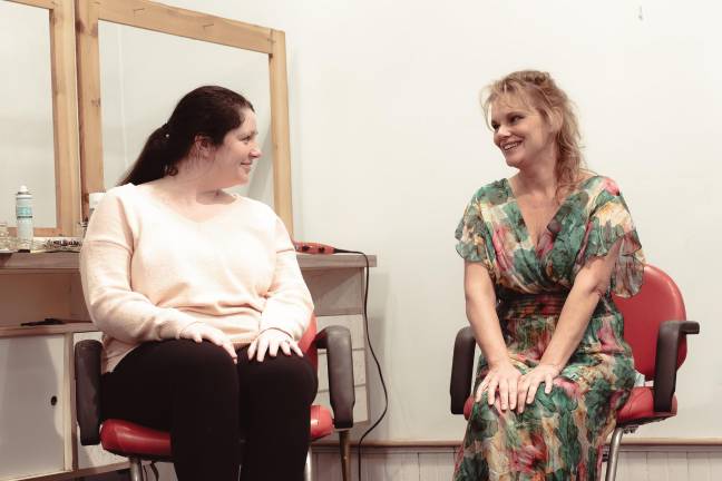 North Star to present ‘Steel Magnolias’ Linda Leigh DeNude as Shelby is shown with Jennifer Balogh.