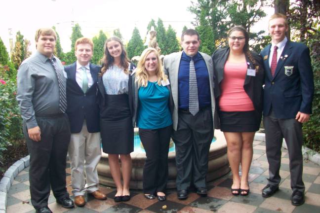 Wallkill Valley Regional High School FBLA members Kyle McKenna, Connor Mendes, Madison Gerisch, Alexa Batelli, Vinny Limon, Kayla Bifano, and Scott Mueller attended the 2015 New Jersey FBLA Fall Leadership Conference on October 18 at the Pines Manor Conference Center in Edison.
