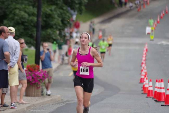 Swim, cycle, run Erica Dimarzio, 36, of Shohola, Pa. finished in 5th place in the female 35 to 39 age category with a time of 1:31:50.54.